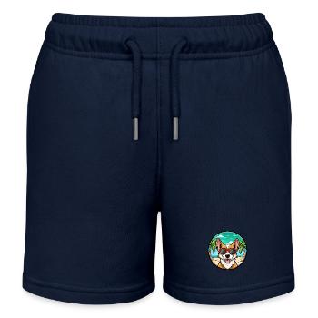 Portugiesische Podengo Hunderasse Cartoon Sonnenbrille - Kinder Organic Joggingshorts Mini Bolter von Stanley/Stella - Navy - Vorne