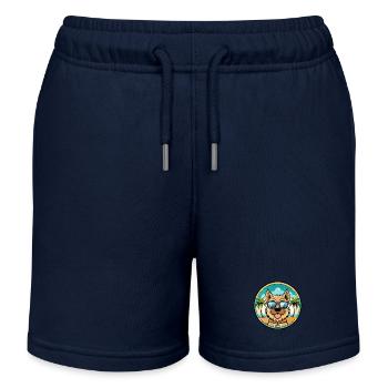 Bolognese Hund Rasse Cartoon Sonnenbrille Strand - Kinder Organic Joggingshorts Mini Bolter von Stanley/Stella - Navy - Vorne