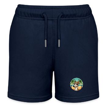 Old Croatian Sighthound Dog Breed Cartoon Beach - Kids Organic Sweat Shorts by Stanley/Stella - navy - Front