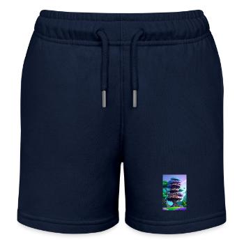 Treehouse Purple - Kinder Organic Joggingshorts Mini Bolter von Stanley/Stella - Navy - Vorne