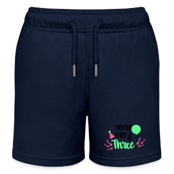 Geburtstag Kind 3 Jahre alt - Kinder Organic Joggingshorts Mini Bolter von Stanley/Stella - Navy - Vorne