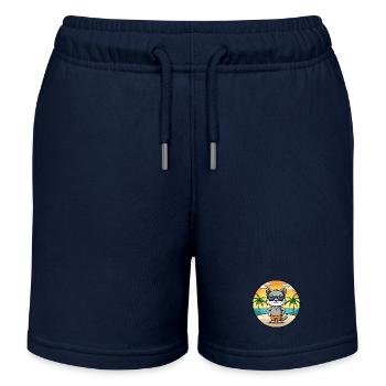 Javanische Katzenrasse Cartoon Sonnenbrille Strand - Kinder Organic Joggingshorts Mini Bolter von Stanley/Stella - Navy - Vorne