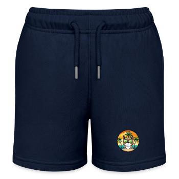Exotische Kurzhaarkatze Rasse Cartoon Sonnenbrille Strand - Kinder Organic Joggingshorts Mini Bolter von Stanley/Stella - Navy - Vorne