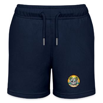 Ratte Lustige Cartoon Sommer Strand Sonnenbrille Aufkleber - Kinder Organic Joggingshorts Mini Bolter von Stanley/Stella - Navy - Vorne