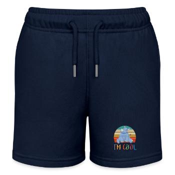Baby Kind Tiere Cool Retro Nashorn - Kinder Organic Joggingshorts Mini Bolter von Stanley/Stella - Navy - Vorne