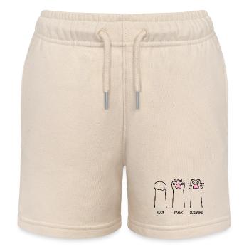 Rock Paper Scissors - Kids Organic Sweat Shorts by Stanley/Stella - soft Ecru - Front