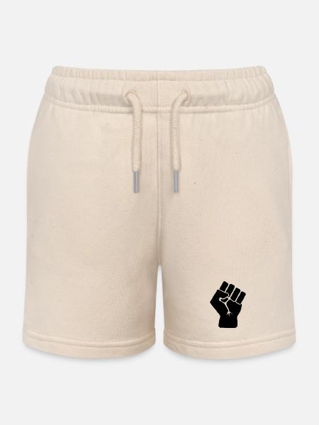 Poing levé de solidarité - Short de jogging enfant bio Stanley/Stella - écru doux
