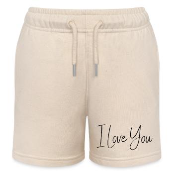 VALENTINSTAG. ICH LIEBE DICH. ICH LIEBE DICH. LIEBE. LIEBE - Kinder Organic Joggingshorts Mini Bolter von Stanley/Stella - Natur - Vorne