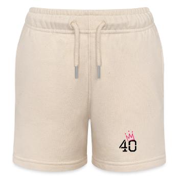 40 crown - 40th birthday - Kids Organic Sweat Shorts by Stanley/Stella - soft Ecru - Front
