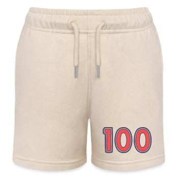 100. 100 YEARS. 100th ANNIVERSARY - Kids Organic Sweat Shorts by Stanley/Stella - soft Ecru - Front