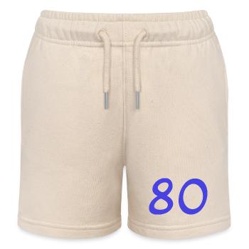 80. 80 YEARS. 80th ANNIVERSARY. 80TH BIRTHDAY. - Kids Organic Sweat Shorts by Stanley/Stella - soft Ecru - Front