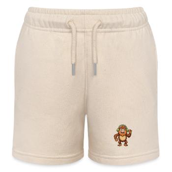 Big Foot Lustige Cartoon Figur Kopfhörer Musik - Kinder Organic Joggingshorts Mini Bolter von Stanley/Stella - Natur - Vorne