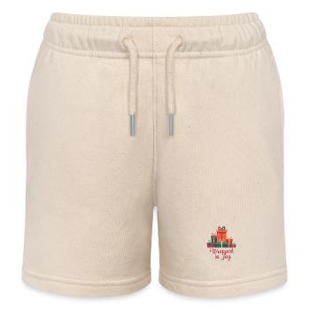 Wrapped In Joy - Kids Organic Sweat Shorts by Stanley/Stella - soft Ecru - Front