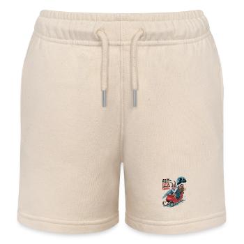 Accidentally Write To Satan Instead Of Santa - Kids Organic Sweat Shorts by Stanley/Stella - soft Ecru - Front