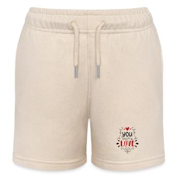 You wil my Love Liebe Baby Kinder - Kinder Organic Joggingshorts Mini Bolter von Stanley/Stella - Natur - Vorne