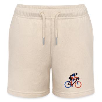 Bauhaus Geometric Cyclist Retro Risograph Art - Kinder Organic Joggingshorts Mini Bolter von Stanley/Stella - Natur - Vorne