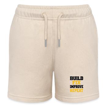Wiederholen Schablone fett gelb - Kinder Organic Joggingshorts Mini Bolter von Stanley/Stella - Natur - Vorne