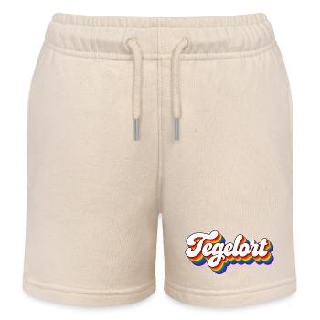 Tegelort - Regenbogen Schrift Berlin Reinickendorf - Kinder Organic Joggingshorts Mini Bolter von Stanley/Stella - Natur - Vorne