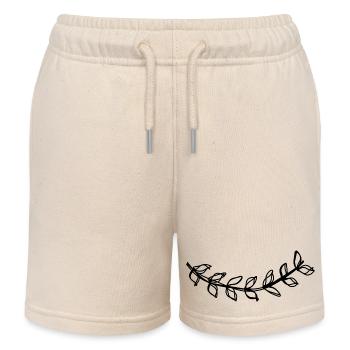 Lorbeerzweig handgezeichnet - Kinder Organic Joggingshorts Mini Bolter von Stanley/Stella - Natur - Vorne