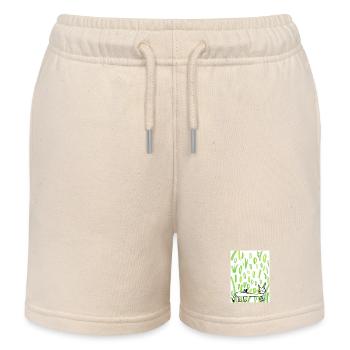Zylinderkatze im Grünrausch - Kinder Organic Joggingshorts Mini Bolter von Stanley/Stella - Natur - Vorne