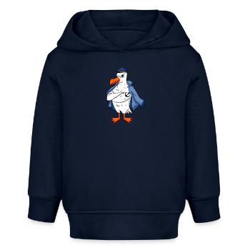 Muskelöse Seemöwe mit Anker Tattoo Möwe Geschenk - Baby Organic Hoodie Baby Cruiser von Stanley/Stella - Navy - Vorne