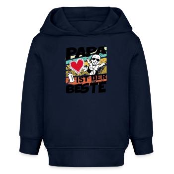Baby Papa ist der Beste Jungen - Baby Organic Hoodie Baby Cruiser von Stanley/Stella - Navy - Vorne