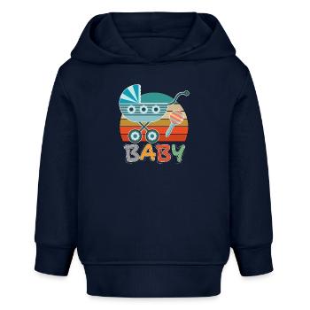 Baby Kinderwagen Rassel Spazieren gehen Retro - Baby Organic Hoodie Baby Cruiser von Stanley/Stella - Navy - Vorne
