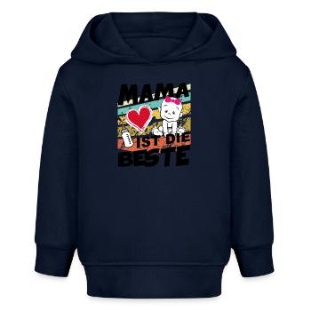 Baby Mama ist die Beste Mädchen - Baby Organic Hoodie Baby Cruiser von Stanley/Stella - Navy - Vorne