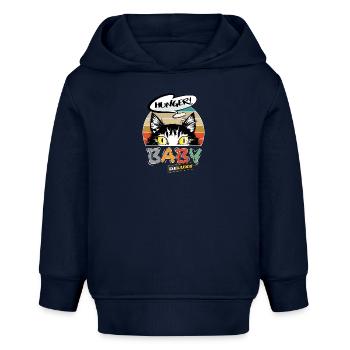 Baby Hunger Katze - Baby Organic Hoodie Baby Cruiser von Stanley/Stella - Navy - Vorne