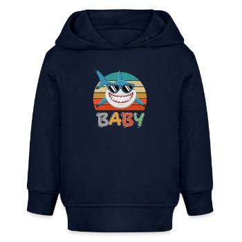 Baby Hai Fisch Tiere Lustig Sonnenbrille - Baby Organic Hoodie Baby Cruiser von Stanley/Stella - Navy - Vorne