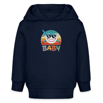Baby Hai Fisch Tiere Lustig Sonnenbrille - Baby Organic Hoodie Baby Cruiser von Stanley/Stella - Navy - Vorne