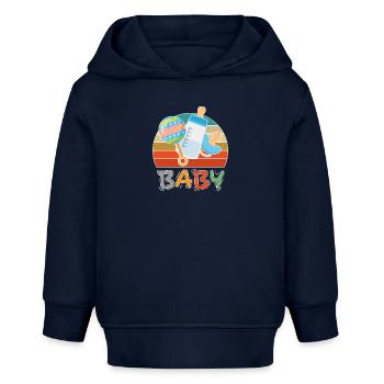 Baby Flasche Nuckel Rassel Fläschchen Retro - Baby Organic Hoodie Baby Cruiser von Stanley/Stella - Navy - Vorne