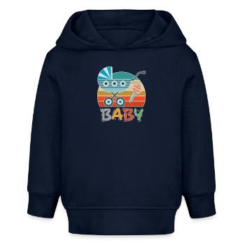 Baby Kinderwagen Rassel Spazieren gehen Retro - Baby Organic Hoodie Baby Cruiser von Stanley/Stella - Navy - Vorne