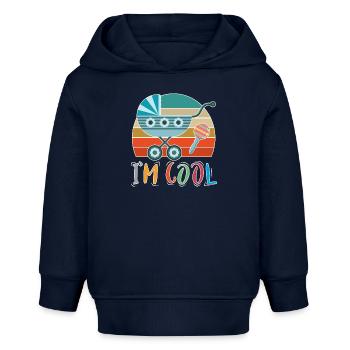 Baby Kinderwagen Rassel Spazieren gehen Retro - Baby Organic Hoodie Baby Cruiser von Stanley/Stella - Navy - Vorne