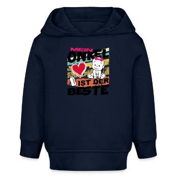 Baby Onkel ist der Beste Mädchen - Baby Organic Hoodie Baby Cruiser von Stanley/Stella - Navy - Vorne