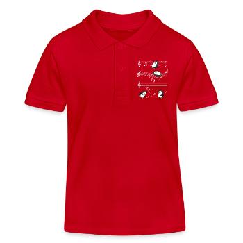 Musikalische Pinguine auf Notenbalken - Kinder Organic Poloshirt Mini Sprinter von Stanley/Stella - Rot - Vorne
