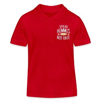Spread Hummus Not Hate Vegan Geschenk Für Veganer - Kinder Organic Poloshirt Mini Sprinter von Stanley/Stella - Rot - Vorne
