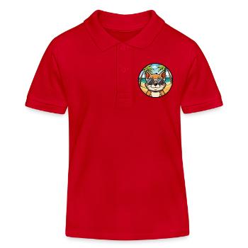 Bambino Cat Breed Cartoon Sunglasses Beach - Kids Organic Polo Shirt by Stanley/Stella - red - Front