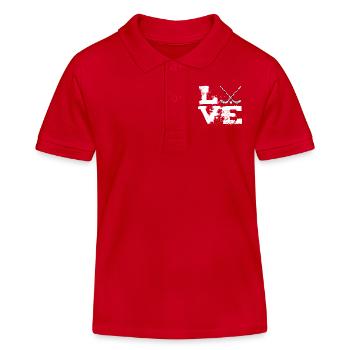 Eishockey - Kinder Organic Poloshirt Mini Sprinter von Stanley/Stella - Rot - Vorne