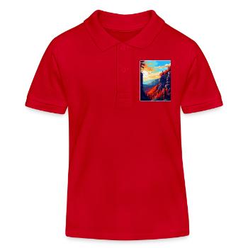 Nationalpark Böhmische Schweiz Tschechische Republik - Kinder Organic Poloshirt Mini Sprinter von Stanley/Stella - Rot - Vorne