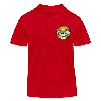 Moscow Watchdog Breed Cartoon Sunglasses Beach - Kids Organic Polo Shirt by Stanley/Stella - red - Front
