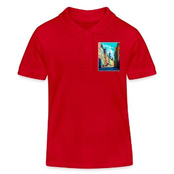 Pilsen Tschechische Republik Vintage Reiseplakat WPA - Kinder Organic Poloshirt Mini Sprinter von Stanley/Stella - Rot - Vorne