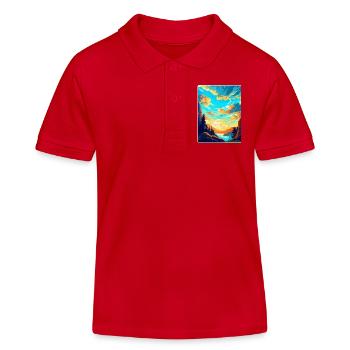 Podyji Tschechische Republik Vintage Reiseposter WPA - Kinder Organic Poloshirt Mini Sprinter von Stanley/Stella - Rot - Vorne