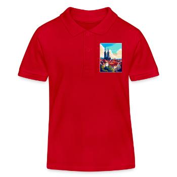 Brünn Tschechische Republik Vintage Reiseplakat Souvenir - Kinder Organic Poloshirt Mini Sprinter von Stanley/Stella - Rot - Vorne