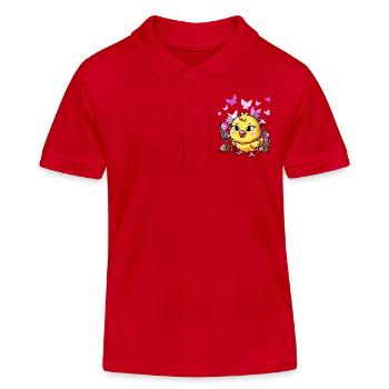Küken Ostern Kind Kinder - Kinder Organic Poloshirt Mini Sprinter von Stanley/Stella - Rot - Vorne