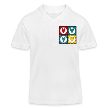 HEILIGER VALENTINSTAG. ICH LIEBE DICH. ICH LIEBE DICH. LIEBE. LIEBE - Kinder Organic Poloshirt Mini Sprinter von Stanley/Stella - Weiß - Vorne