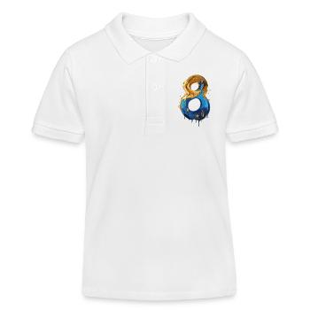 NR. 8 NUMMER 8 COOL 8. GEBURTSTAG - Kinder Organic Poloshirt Mini Sprinter von Stanley/Stella - Weiß - Vorne