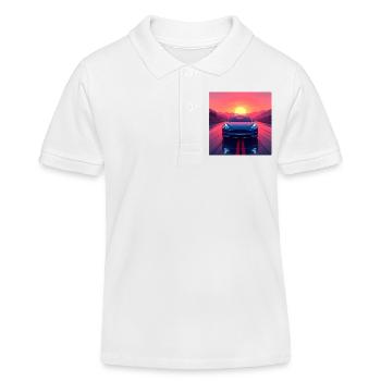 Elektrische Autobahn - Kinder Organic Poloshirt Mini Sprinter von Stanley/Stella - Weiß - Vorne