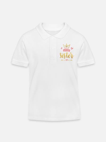 Little Sister Announcement – Baby & Kids Clothes - Kids Organic Polo Shirt by Stanley/Stella - white