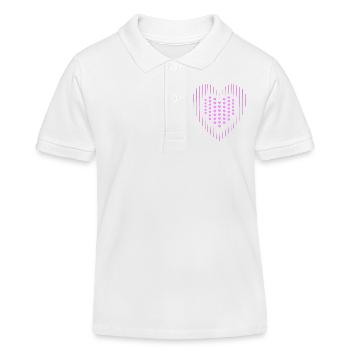 Herzen rosa Herzen rosa Muster - Kinder Organic Poloshirt Mini Sprinter von Stanley/Stella - Weiß - Vorne